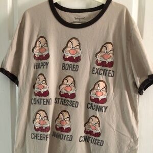 Vintage Disney Parks Grumpy Dwarfs Emotions Shirt - XL